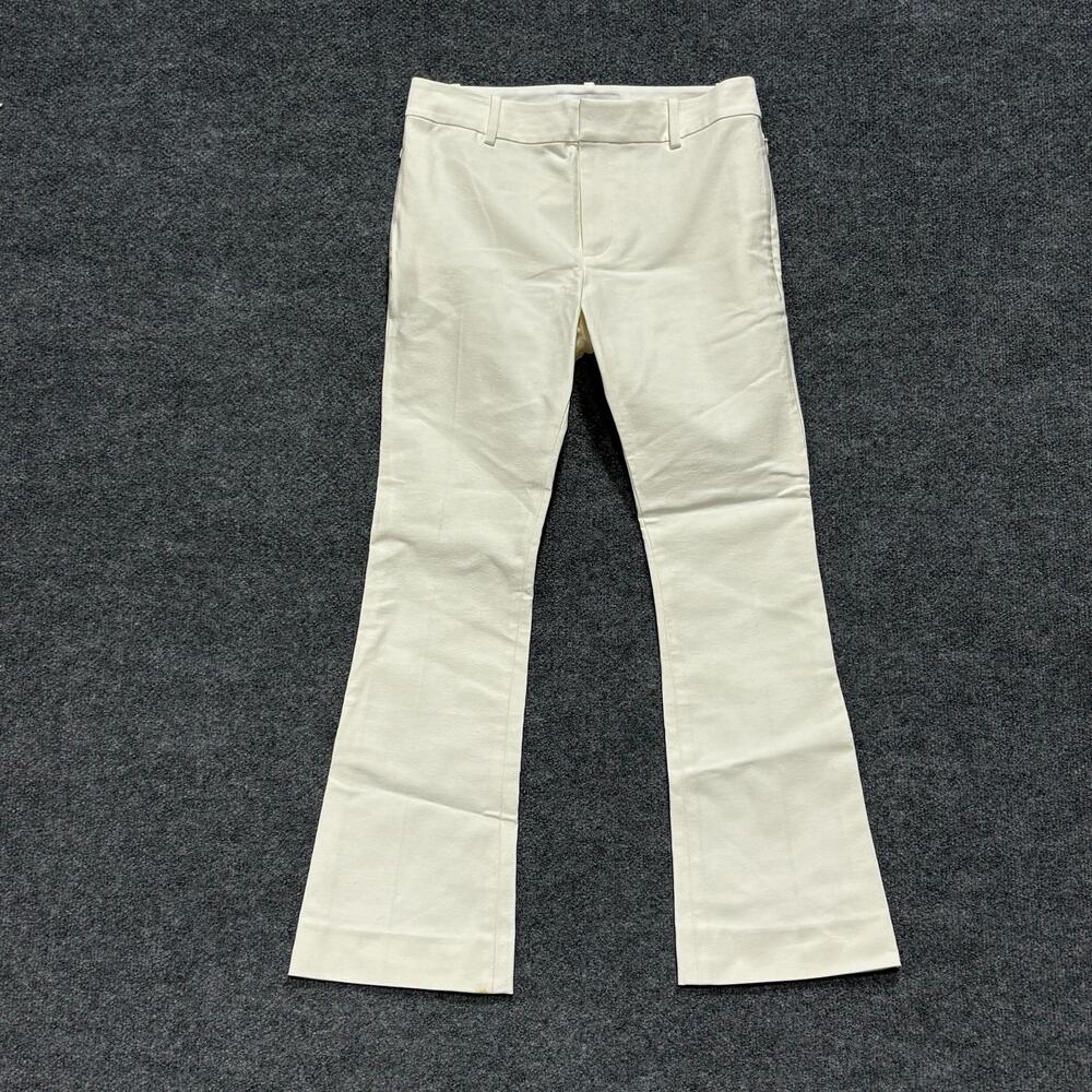 Derek Lam 10 Crosby Pants Womens 4 Soft White Twill Bootcut Stretch Side Zip